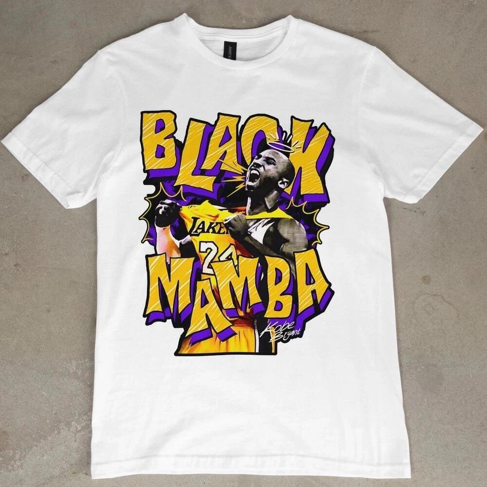 Kobe Bryant Graphic T-Shirt Jersey Lakers Basketball Tee Black Mamba La